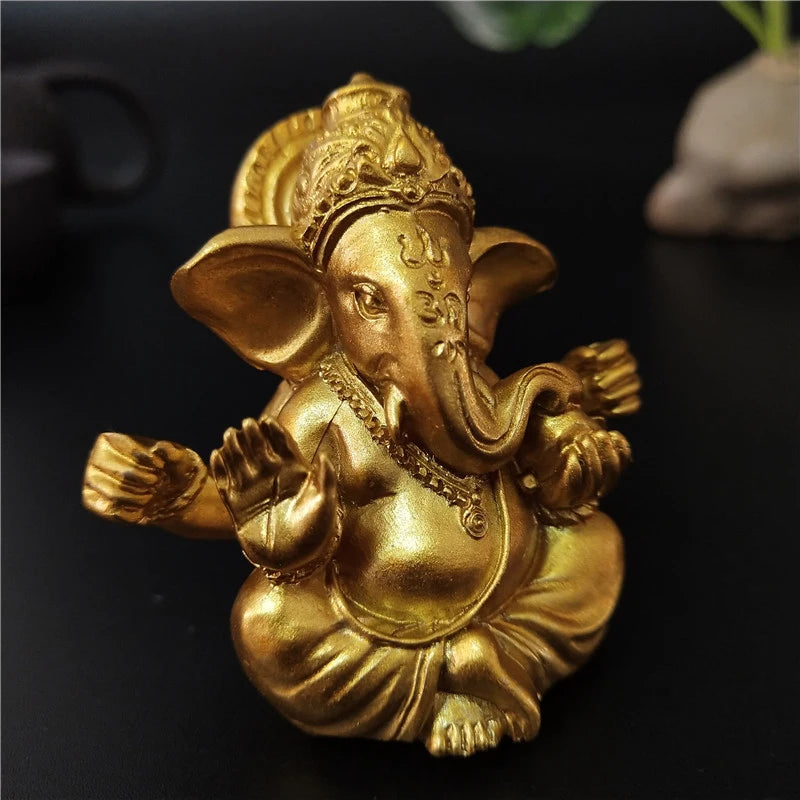 Golden Ganesha Buddha Figurine