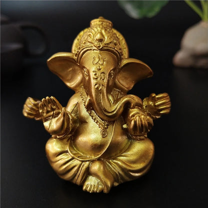 Golden Ganesha Buddha Figurine