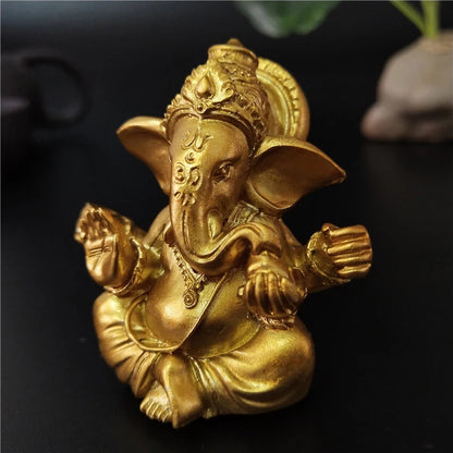 Golden Ganesha Buddha Figurine