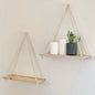 Wooden Hanging Shelf with Rope