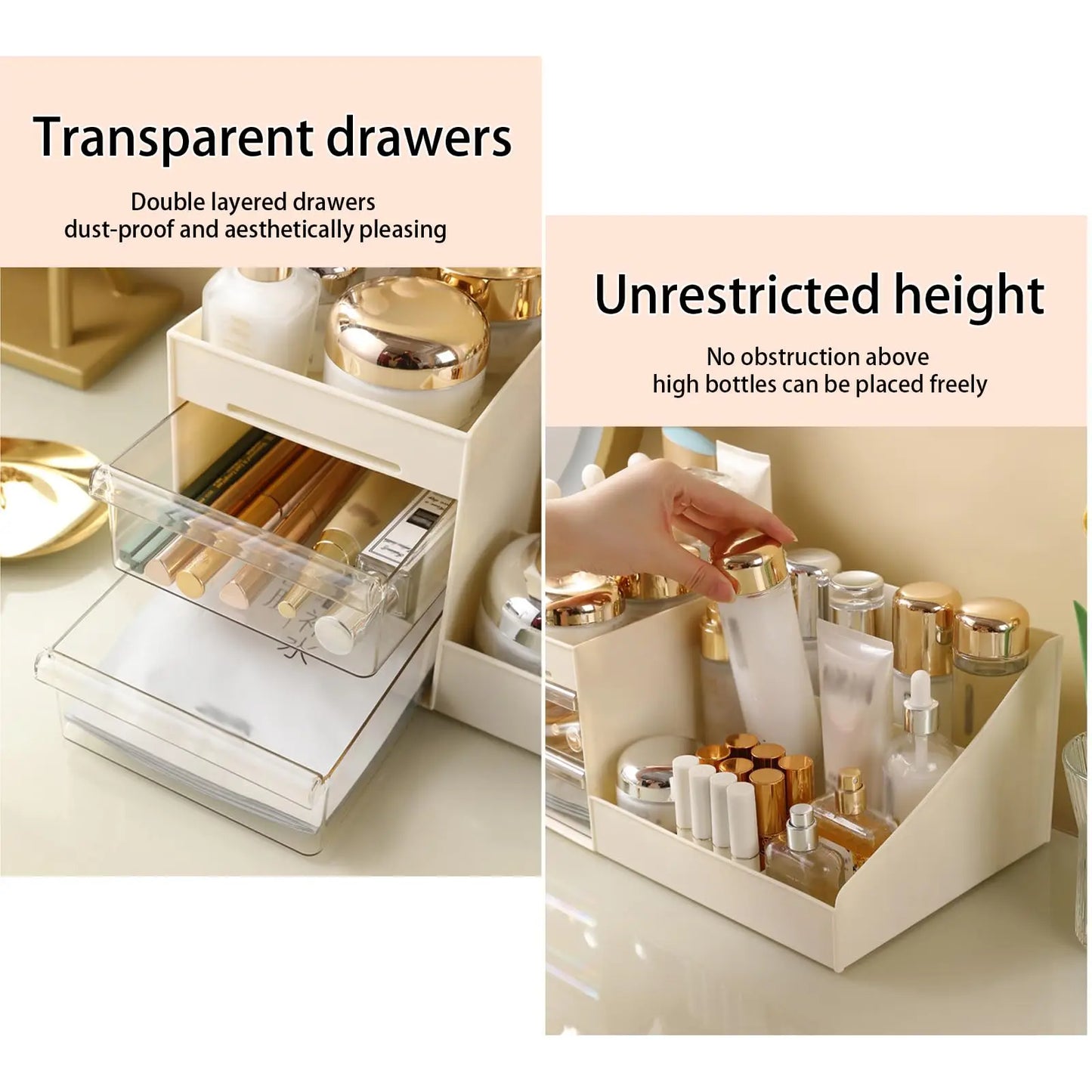 Makeup Organizer with Clear Drawers