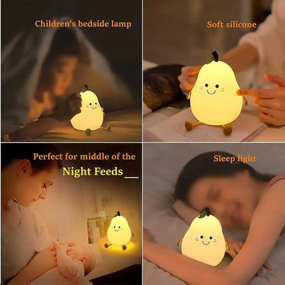 Cute Pear-Shaped Silicone Night Light