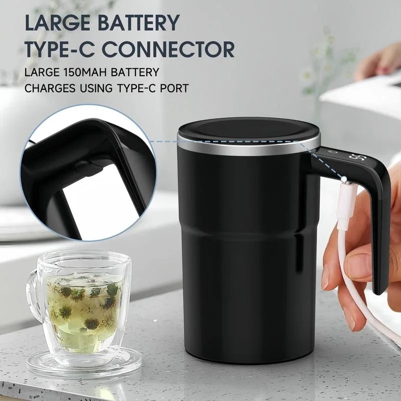 Portable Magnetic Stirring Coffee Mug