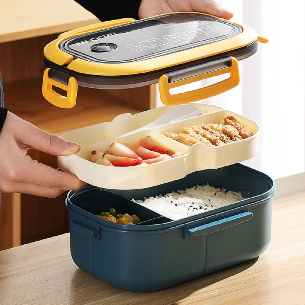 Multilayer Oval Lunch Box with Fork