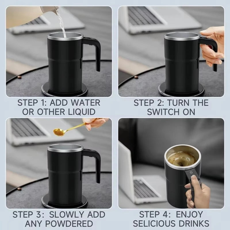 Portable Magnetic Stirring Coffee Mug